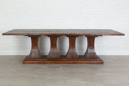 etúHOME Camden Pedestal Rectangle Table, Saddle 2