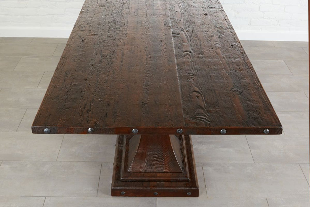 etúHOME Camden Pedestal Rectangle Table, Saddle 6