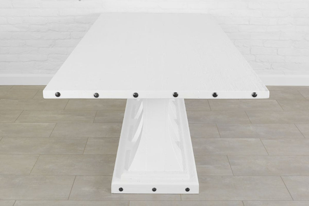 etúHOME Camden Pedestal Rectangle Table, White 5