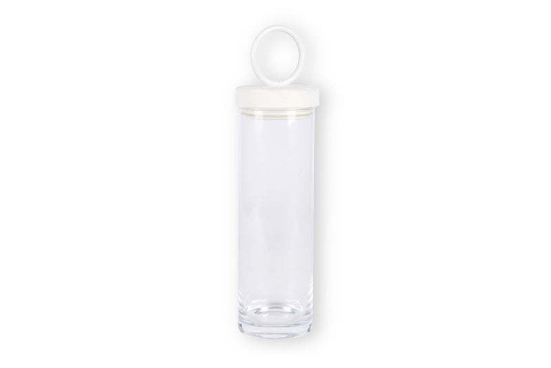 Glass Canister, White Ring Handle