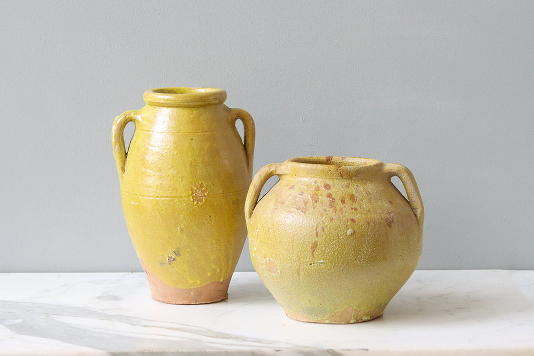 Found Yellow Amphora Pot, Assorted