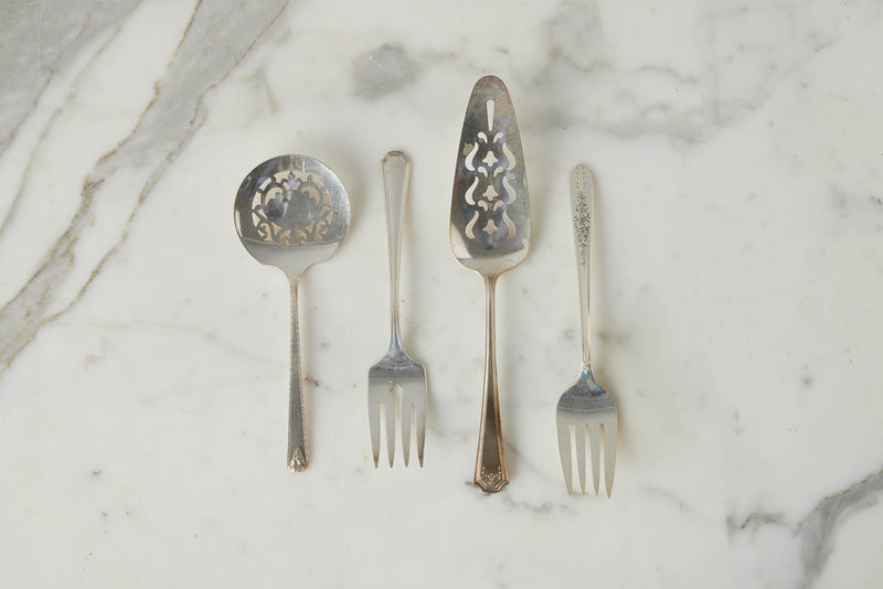 Found Silver Dessert Serving Set