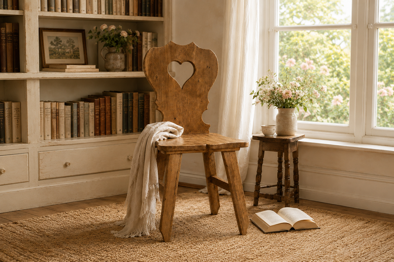 Tyrol Accent Chair, Natural Heart