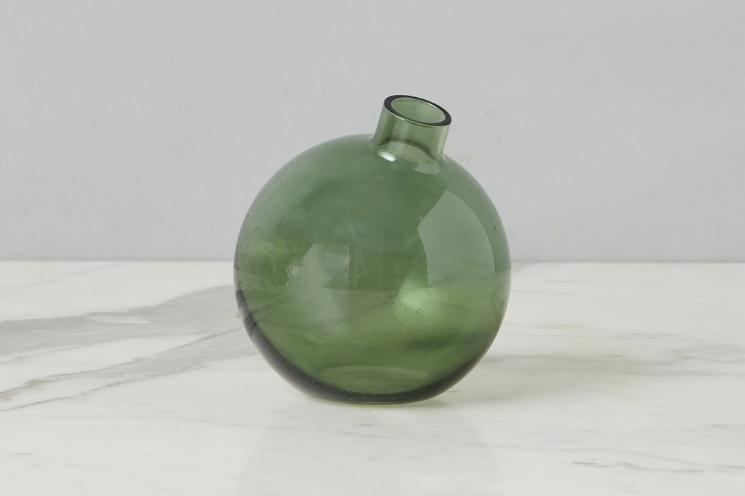 Glass Sphere Bud Vase, Spruce Green
