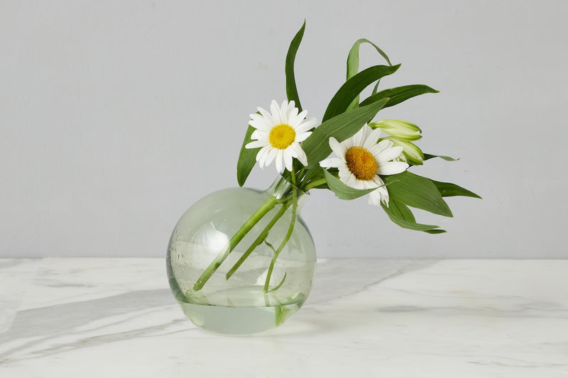 Glass Sphere Bud Vase, Sage Green