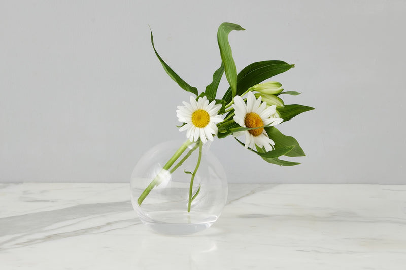 Glass Sphere Bud Vase, Clear