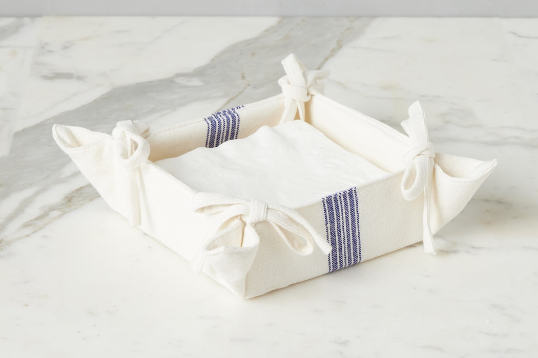 Napkin Tray, Vintage Navy Blue Stripe