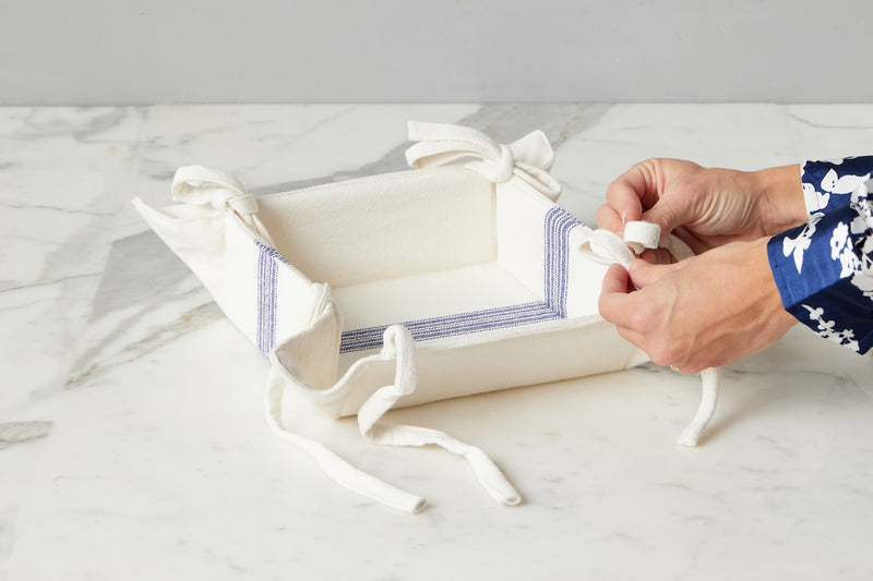 Napkin Tray, Vintage Navy Blue Stripe