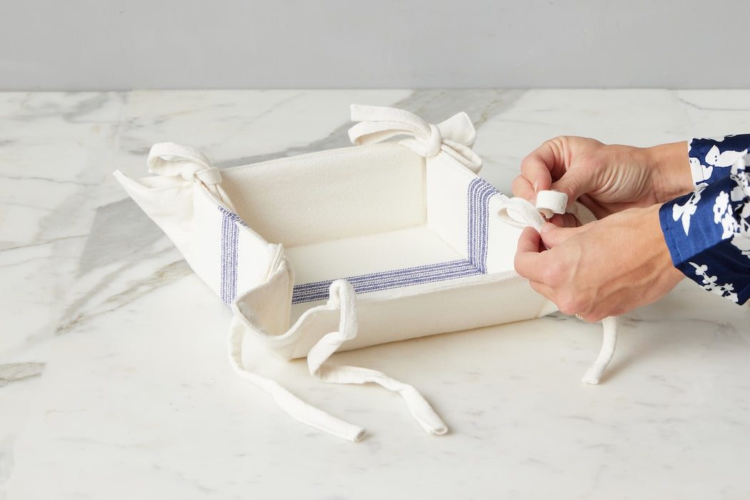 Napkin Tray, Vintage Navy Blue Stripe