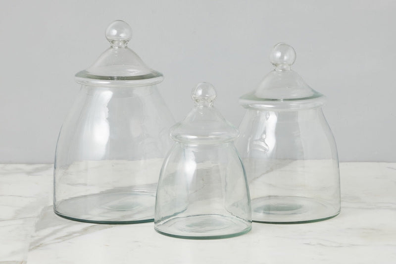 Vintage Glass Bon Bon Jar with Lid, Small
