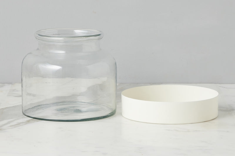 Glass Bloom Vase, Removable White Base