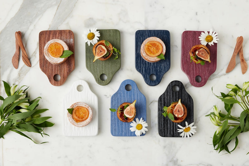 Mini Appetizer Board with Spreader, Small, Black