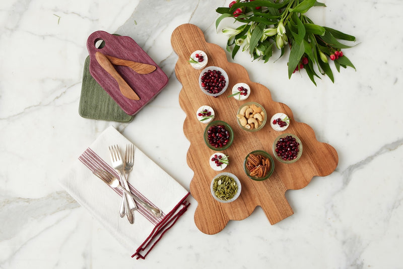 Mini Appetizer Board with Spreader, Small, Merlot Red