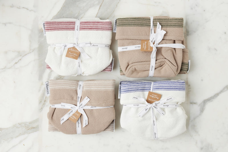 Bistro Bag, Vintage White Stripe, Set of 2