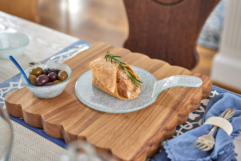 Glass Stacking Appetizer Plate, White