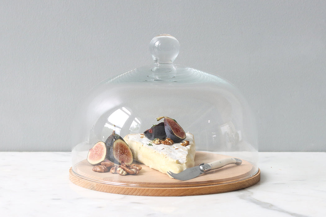 Glass Dome with Wood Base, Medium