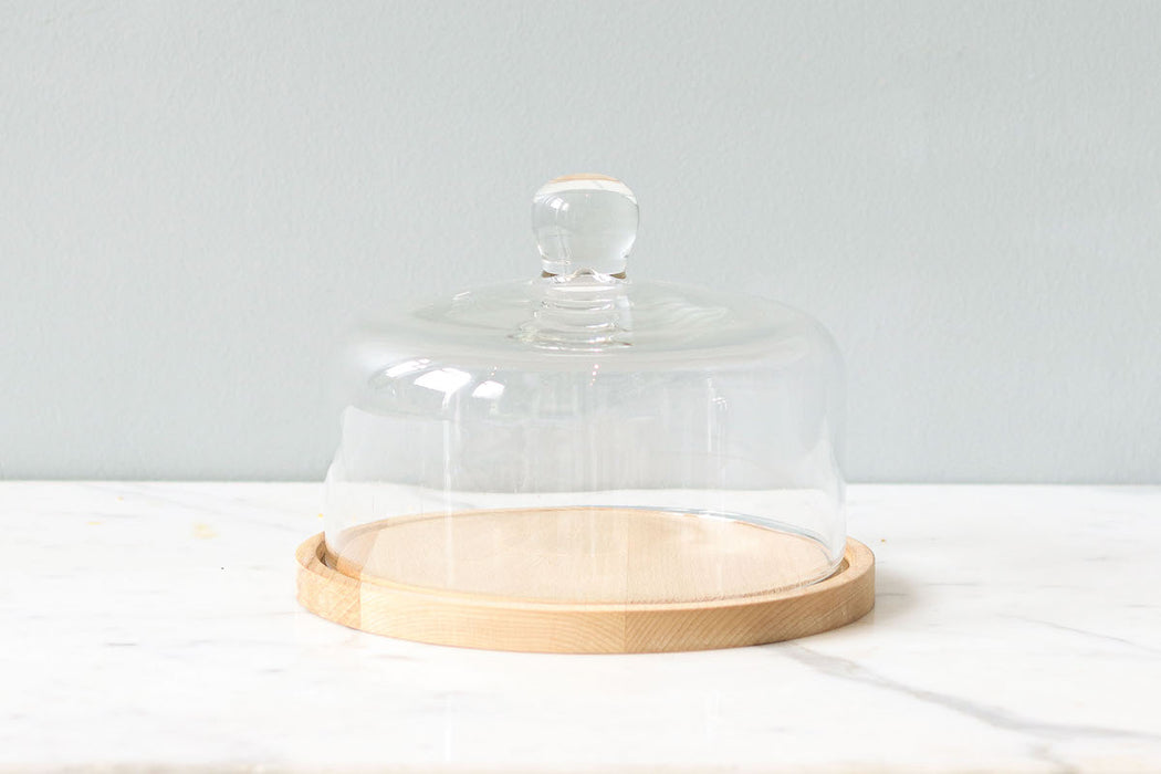 Glass Dome with Wood Base, Small