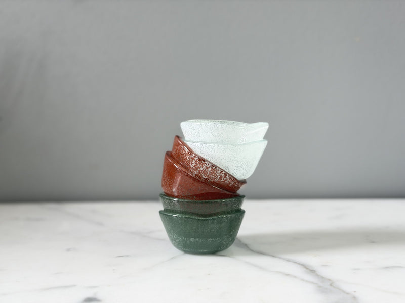 Glass Pinch Pots, Set of 6, Heritage Tones