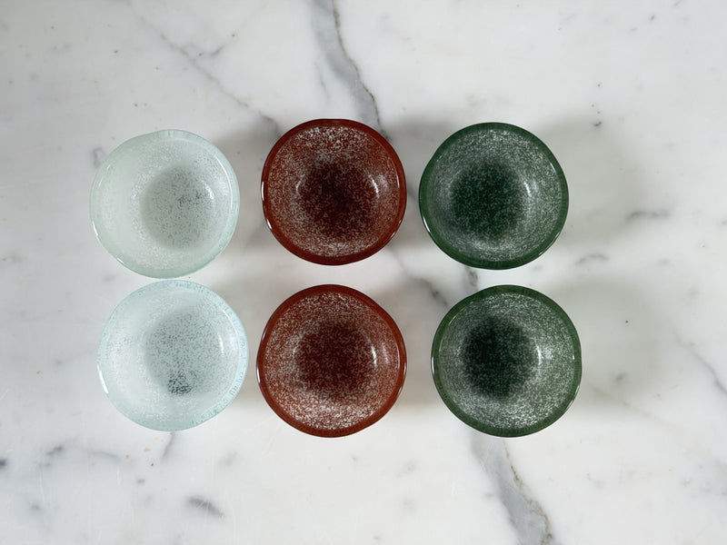 Glass Pinch Pots, Set of 6, Heritage Tones