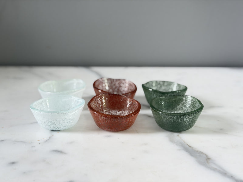 Glass Pinch Pots, Set of 6, Heritage Tones