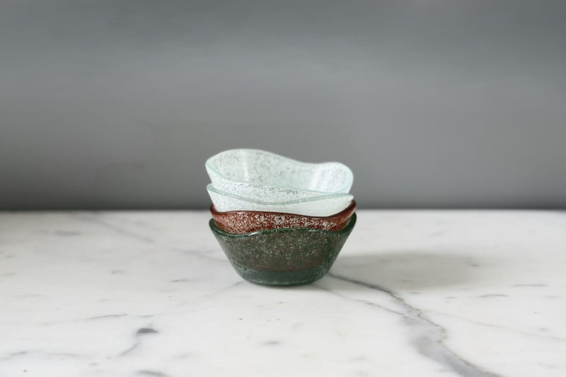 Glass Pinch Pots, Set of 6, Heritage Tones