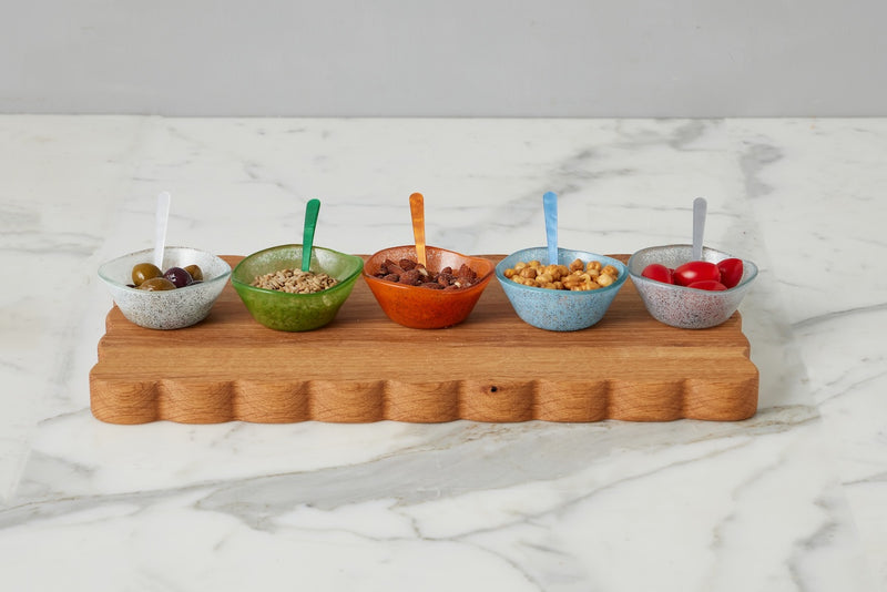 Glass Dipping Bowl, Grey