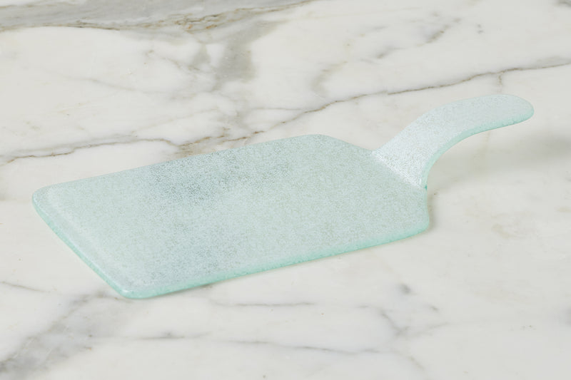 Mini Glass Rectangle Cheese Tray, White