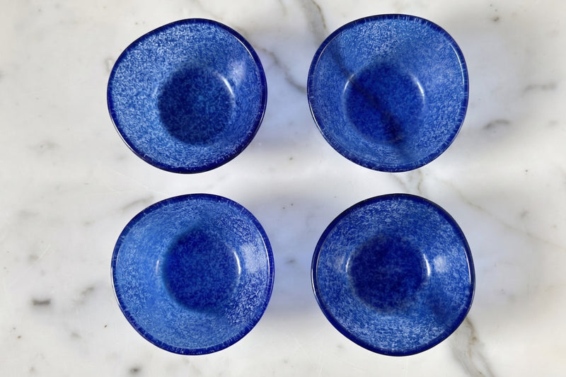 Glass Dipping Bowls, Set of 4, Navy Blue