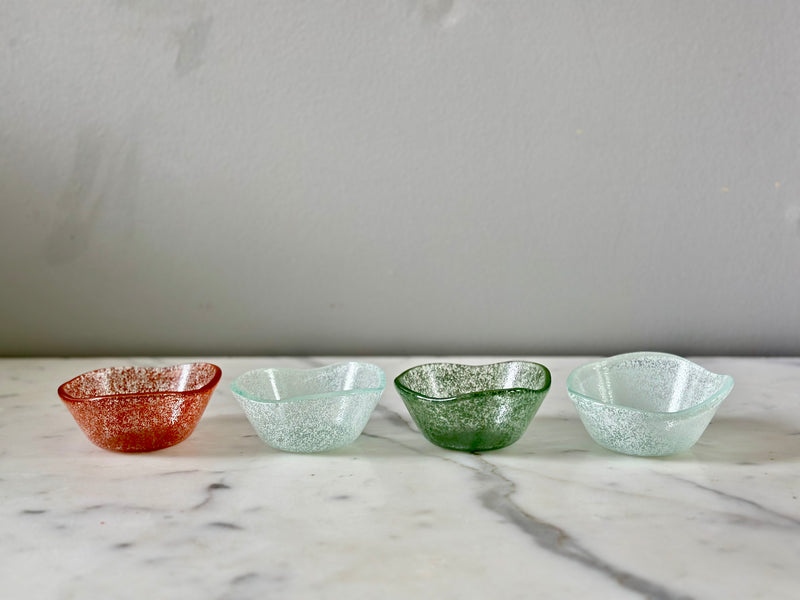 Glass Dipping Bowls, Set of 4, Heritage Tones