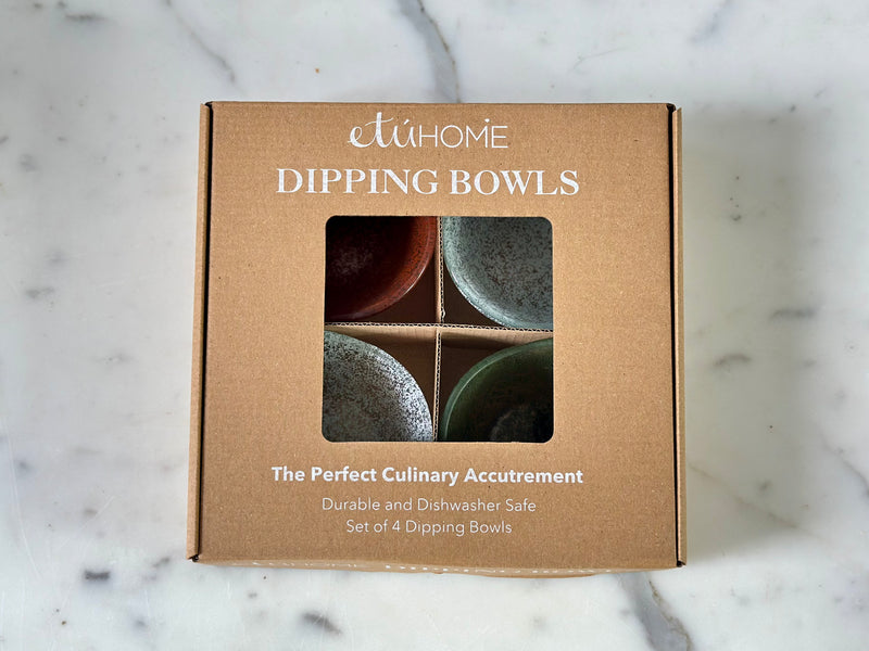 Glass Dipping Bowls, Set of 4, Heritage Tones