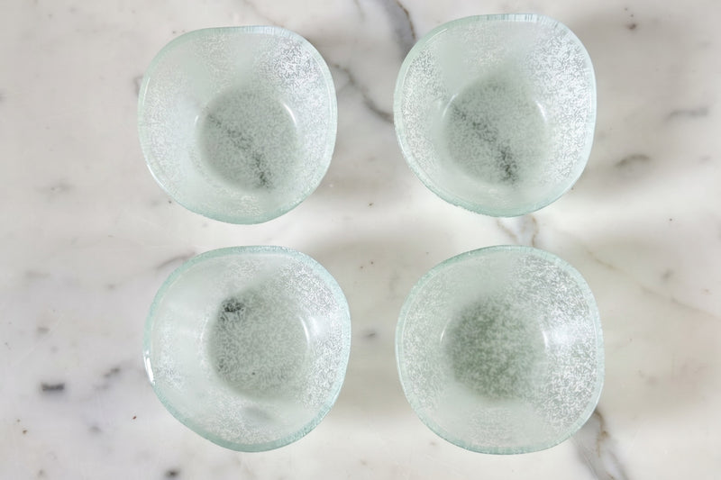 Glass Dipping Bowls, Set of 4, White