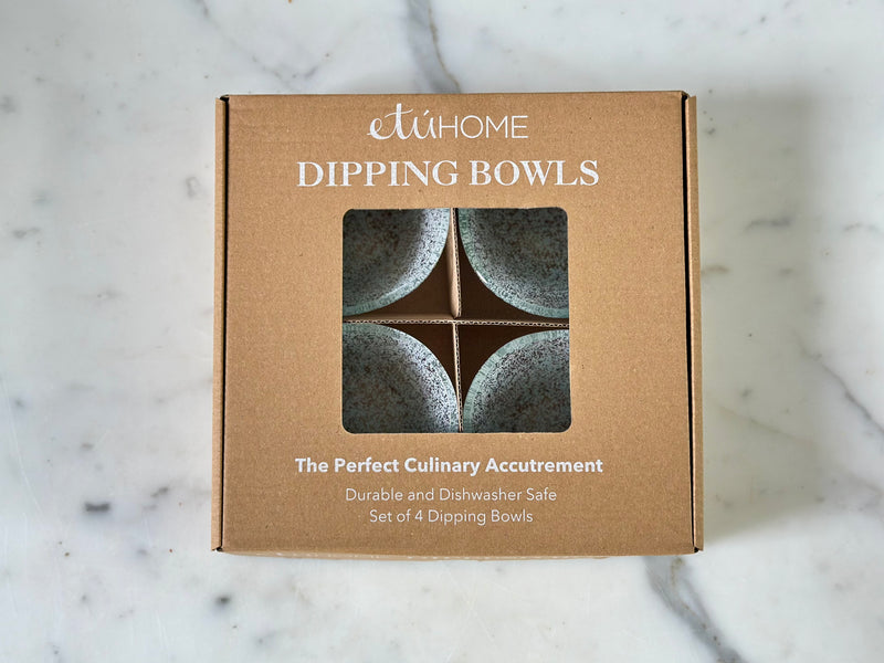Glass Dipping Bowls, Set of 4, White
