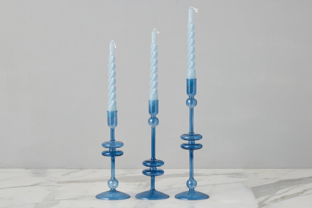 Sapphire Glass Candlestick