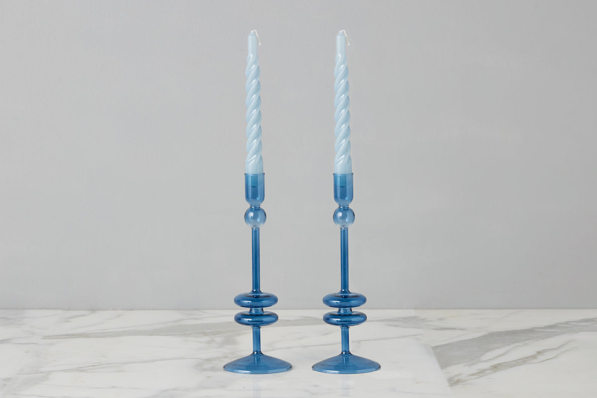 etúHOME Sapphire Glass Candlestick - Thumbnail 3