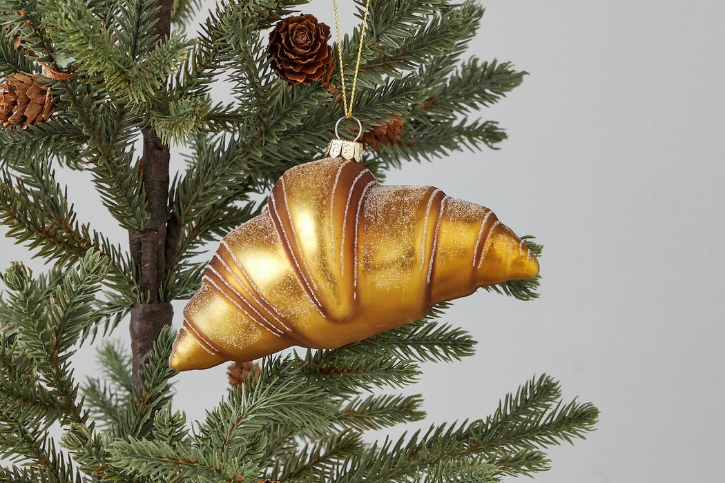 Glass Christmas Ornament, Croissant