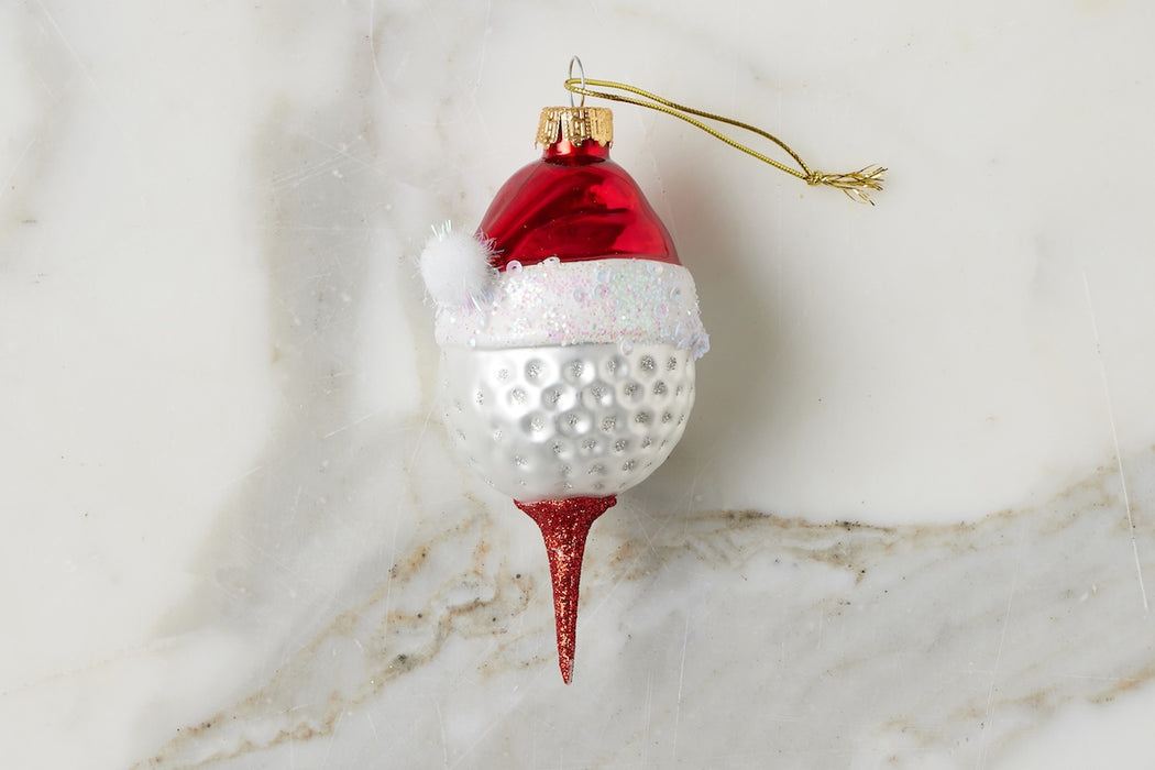 Glass Christmas Ornament, Golf Ball