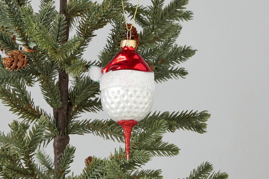 Glass Christmas Ornament, Golf Ball