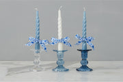 GEY519UB6 etuhome Glass Scalloped Candlesticks Blue Set of Three
