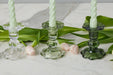 GEY519UG6 etuhome Glass Scalloped Candlesticks Green Set Of Three
