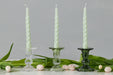 GEY519UG6 etuhome Glass Scalloped Candlesticks Green Set Of Three