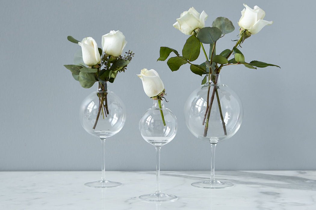 Clear Wine Glass Vase, Large