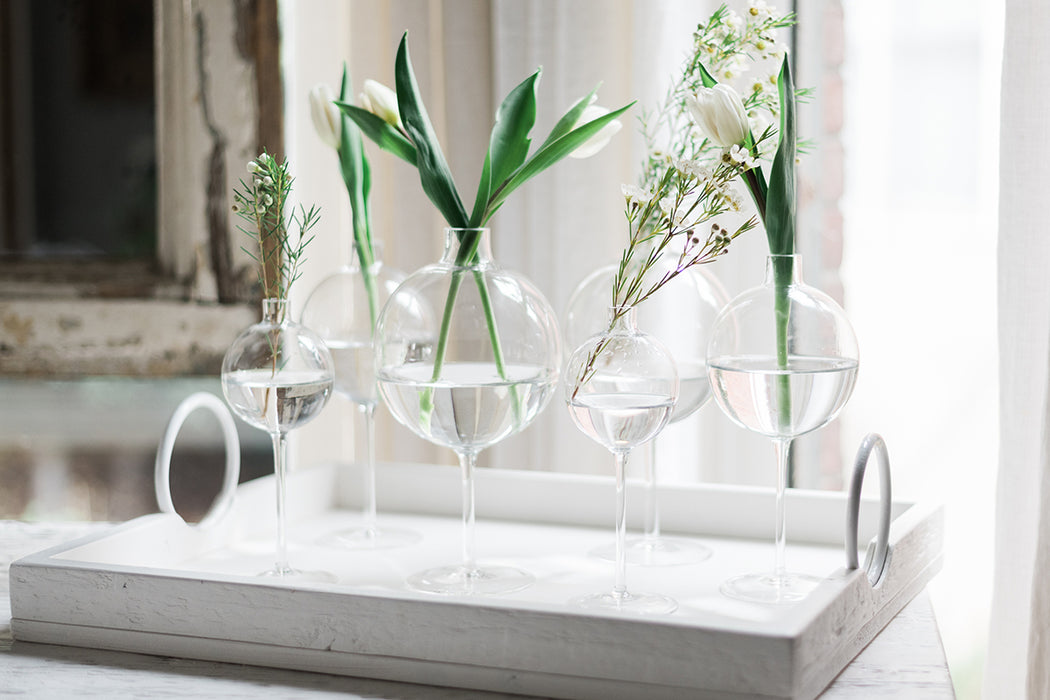 Clear Wine Glass Vase, Small