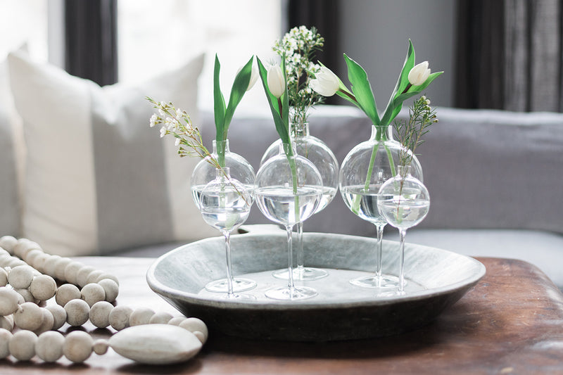 Clear Wine Glass Vase Large