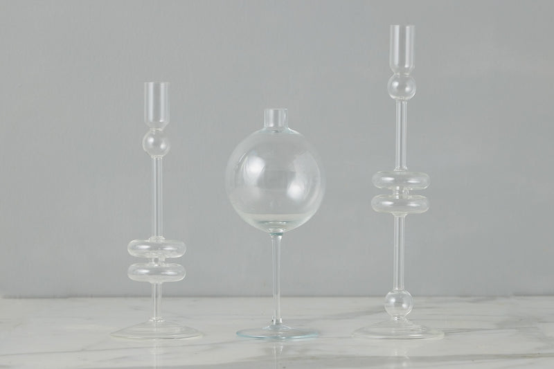 Clear Wine Glass Vase, Medium