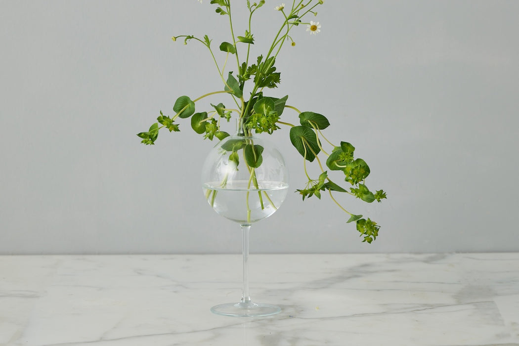 Clear Wine Glass Vase, Medium