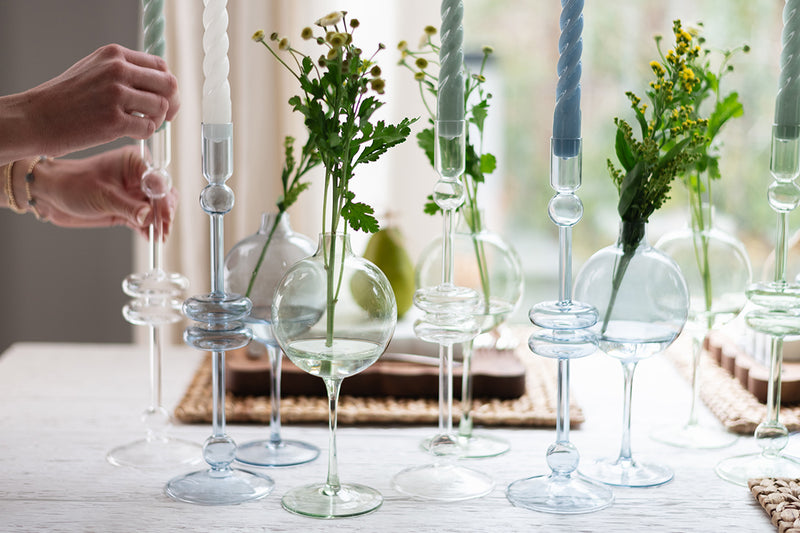 Sage Wine Glass Vase, Medium