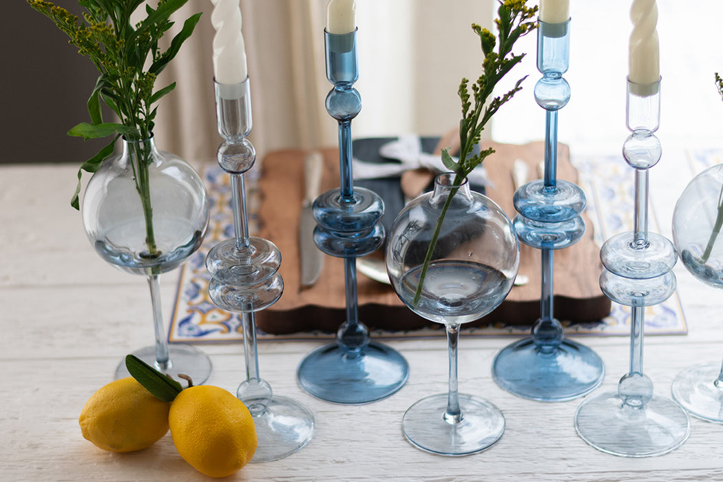 Denim Wine Glass Vase, Medium