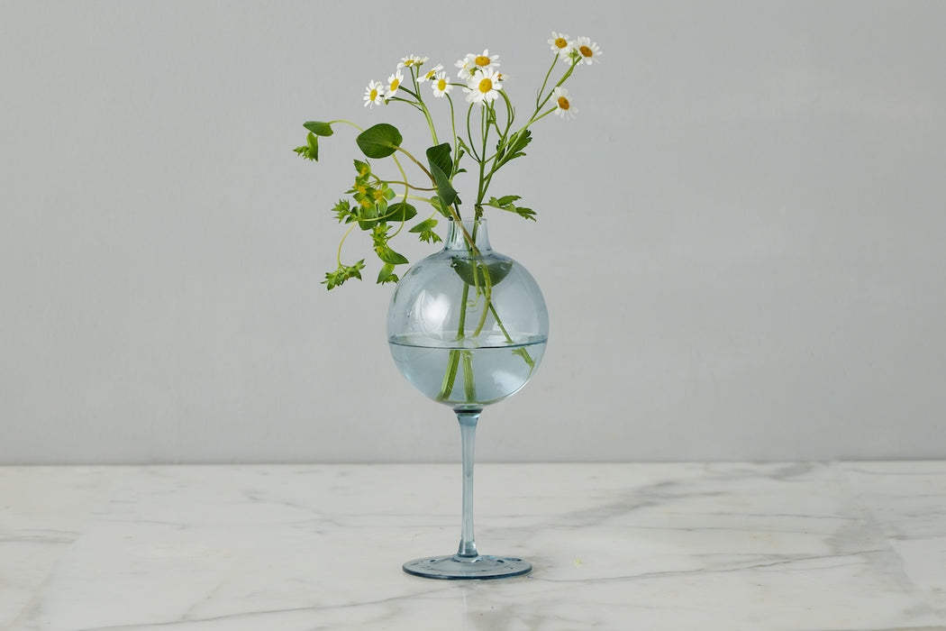 Denim Wine Glass Vase, Medium