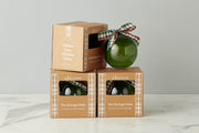 5-inch Glass Globe Ornament, Spruce Plaid