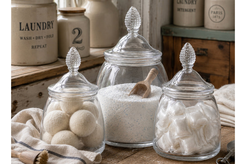 Glass Teardrop Jar, Lid, Small